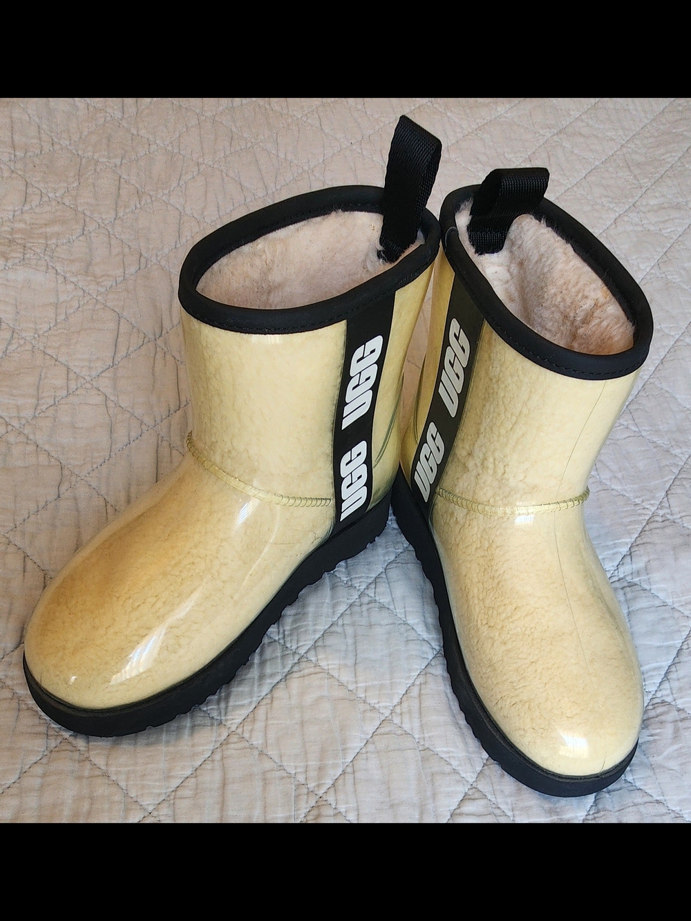 UGG Natural Color Shearling-Lined Waterproof Ankle Boots